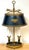 French Empire-Style Bouillotte Lamp with Napoleonic Eagle Motif, circa 1925, Patinated and gilt ormolu with tole shade;...
