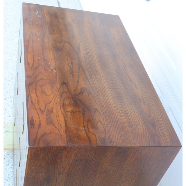 Henredon 1970s Henredon Small Three Drawer Campaign Style Dresser For Sale - Image 4 of 12