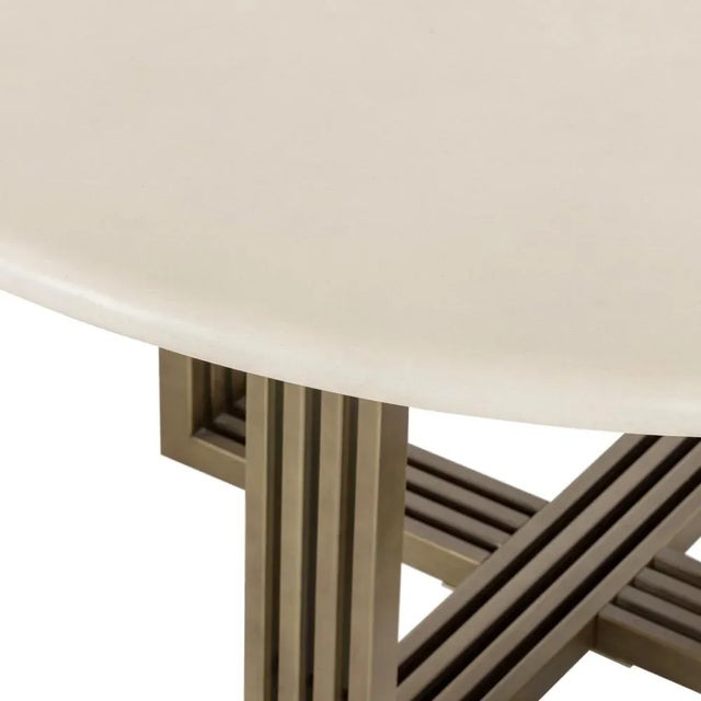 Mia Round Dining Table, Parchment White | Chairish