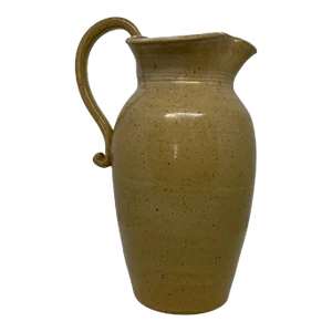 Contemporary Pebbles Pottery, North Carolina Tulip Edge Tan Pitcher