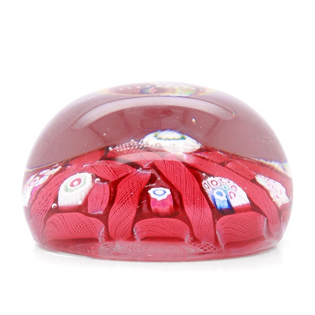 Antique English Arculus Pink Chequer Glass Paperweight For Sale - Image 14 of 18