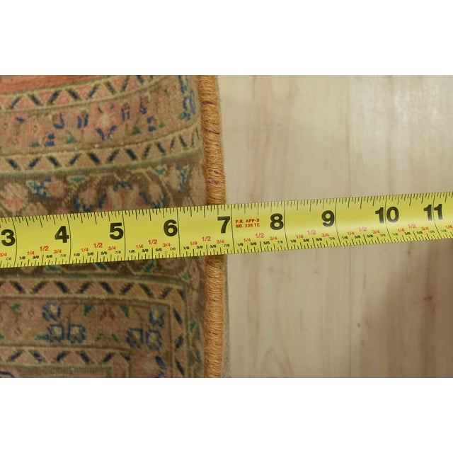 Tabriz Rug 6’6” X 9’9” Pink Wool Vintage Distressed Hand-Knotted Carpet For Sale - Image 13 of 15