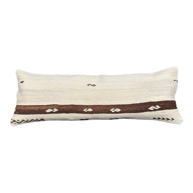 Turkish Hemp Pillow Cushion Natural Beige Brown Cushion Cover 14x40 For Sale