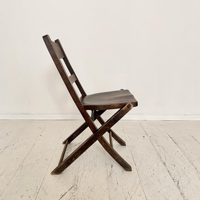 Brown Art Deco Folding Chairs, 1930, Set of 4 For Sale - Image 8 of 15
