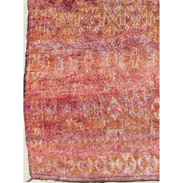Tribal Tribal Design Vintage Moroccan Rug in Purple, Red, Orange, and Green For Sale - Image 3 of 13