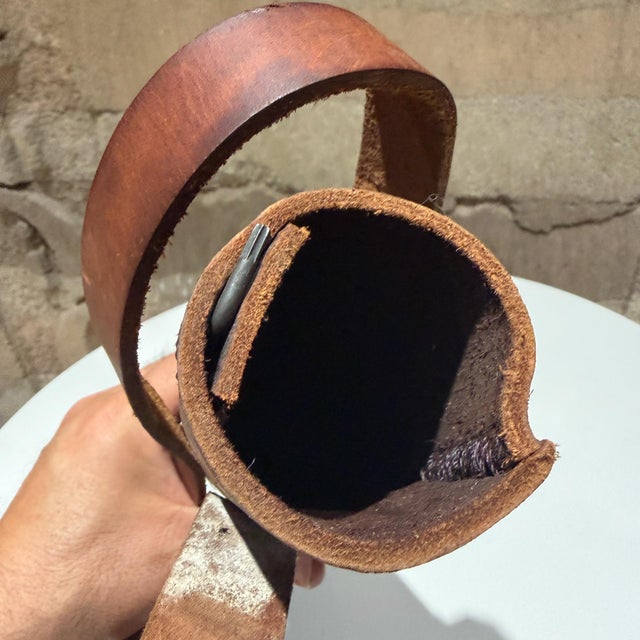 Vintage Leather Carrying Case With Strap For Sale - Image 10 of 10