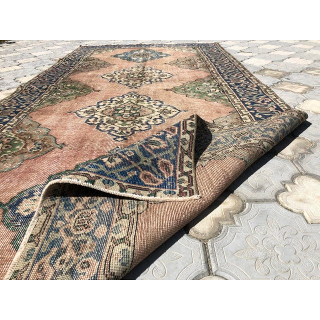 Vintage Oushak Tan Cotton and Wool Rug For Sale - Image 9 of 10