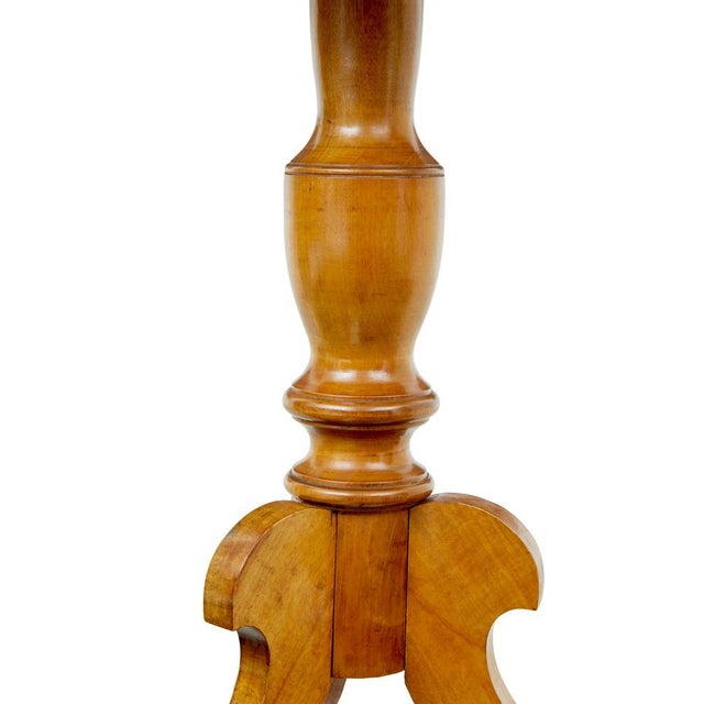 Late 19th Century Small Swedish Oval Birch Side Table, 1890s For Sale - Image 5 of 8