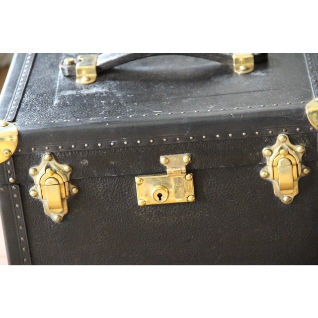 Vintage Black Leather Vanity Case For Sale - Image 3 of 16