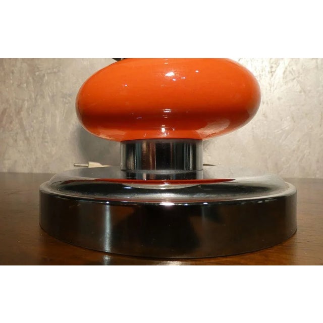 Orange Italian Murano Glass Table Lamp, 1970s For Sale - Image 8 of 11
