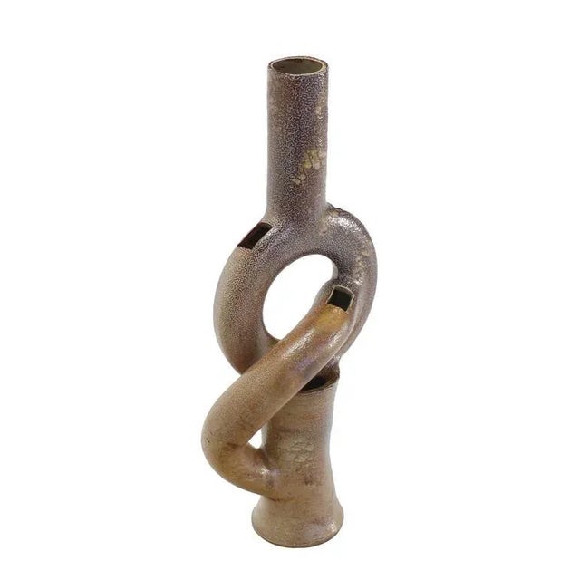 Mid-Century Modern Vintage Mid Century Shape Glazed Pottery Vase For Sale - Image 3 of 9