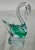 Beautiful vintage Murano glass swan. Clear and brilliant emerald green. No markings.