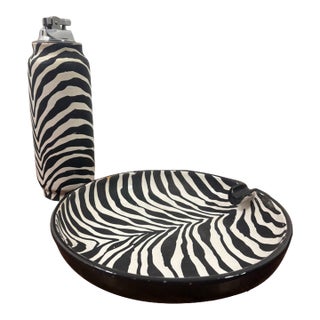 1960s Aldo Londi for Bitossi Rare Italian Zebra Glaze Ceramic Smoking Set For Sale
