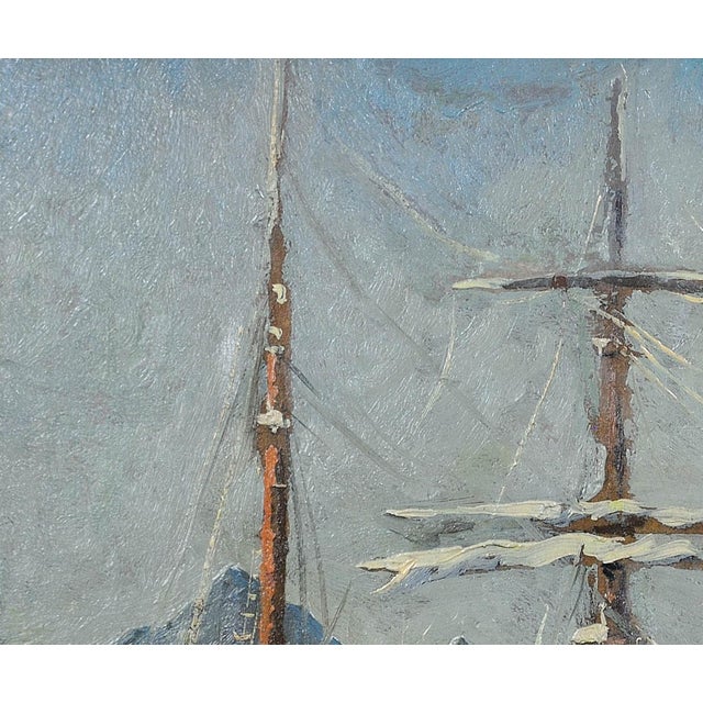 Paul Bret, Unloading & Loading Ships, Palermo Harbour, Sicily, 1930s, Oil Painting, Framed For Sale - Image 6 of 18