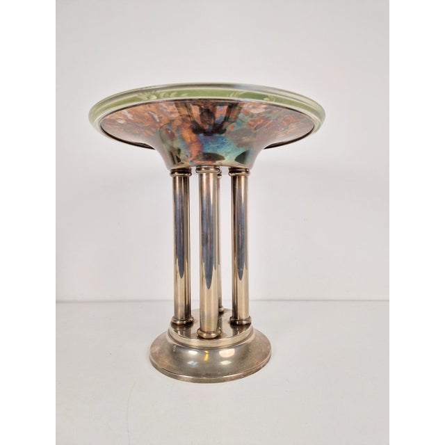 Art Deco Silver Plated Metal Centerpiece with Glass Bowl, 1930s For Sale - Image 14 of 14