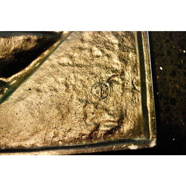 Black Young Man Crouching by the Sea Plaque in Cast Iron by Kurt Lehmann, 1960s For Sale - Image 8 of 9