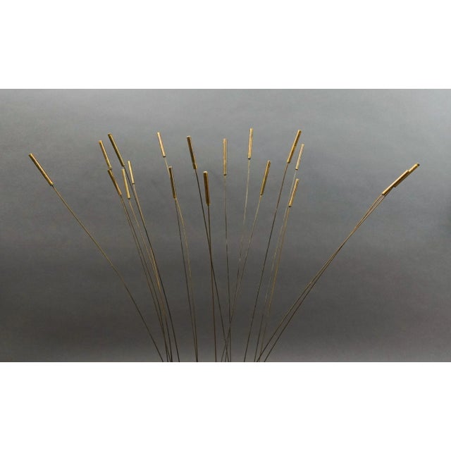 Ray Berger Brutalist Mid-Century Modern Vintage Cattail Mixed Metal Kinetic Art Sculpture For Sale In Miami - Image 6 of 11