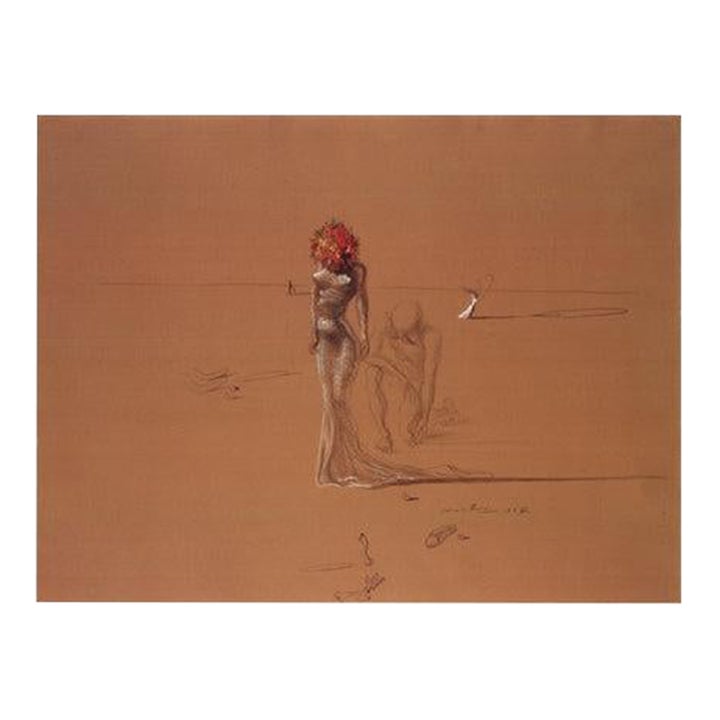 Salvador Dali Female Figure With Head of Flowers, 1995 Lithograph