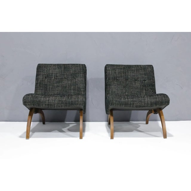 Mid-Century Modern Pair of Mid-Century Modern Scoop Chairs Attributed to Milo Baughman, 1958 For Sale - Image 3 of 9