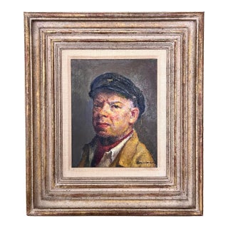 Vintage Art Student League of New York Self Portrait by Robert Brackman, Oil on Canvas For Sale