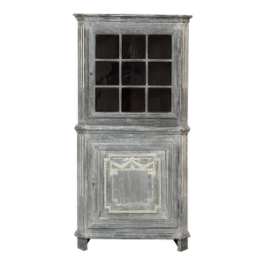 18th Century Swedish Neoclassical Painted Corner Vitrine ~ Curio Cabinet