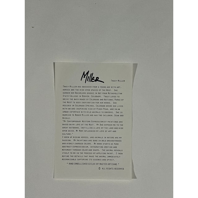 Vintage Vibrant Safari Elephant and Giraffe on Glossy Canvas Set by Sought After Tracy Miller - Set of 2 For Sale - Image 10 of 13