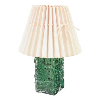 Czech Art Glass Table Lamp in Molded Glass by Josef Schott, 1970s For Sale