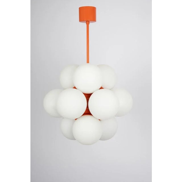 1 of 2 wonderful sputnik pendant light made by kaiser leuchten, germany, circa 1970-1979. Great atomium-shaped chandelier...