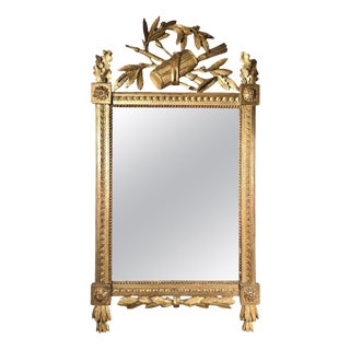 Antique French Giltwood Mirror with Original Glass, 1740 For Sale