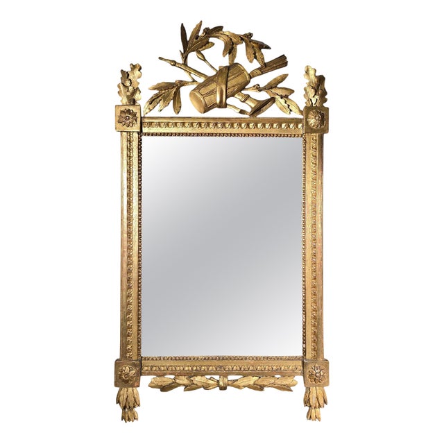 Antique French Giltwood Mirror with Original Glass, 1740 For Sale