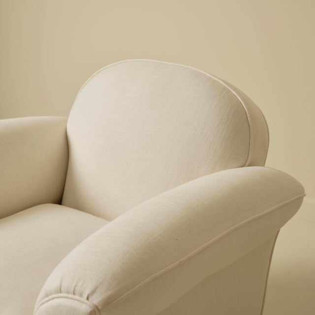 Ivory 1930s French Art Deco Club Chairs, a Pair For Sale - Image 8 of 10