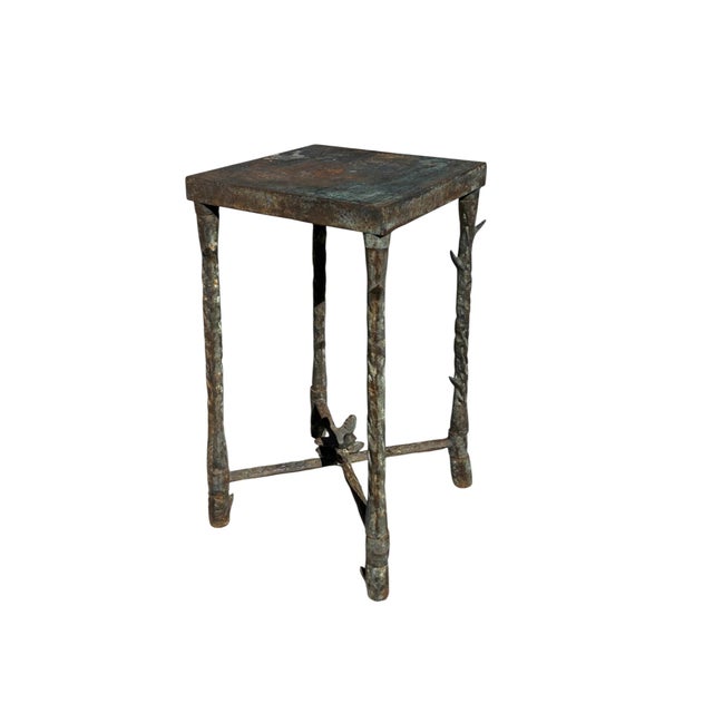 Brutalist Mid 20th Century Hammered Brutalist Side Table After Giacometti For Sale - Image 3 of 6