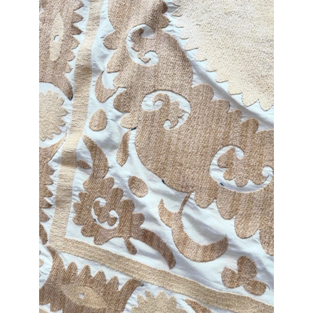 Suzani Tribal Textile - Hand-Embroidered Embroidery For Sale In New York - Image 6 of 8