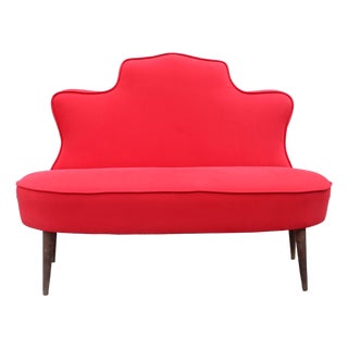 Sofa in Red Fabric from Cesare Lacca, Italy, 1950 For Sale