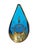 Murano Mid-Century Venetian Art Glass Teardrop Blue Tre Fuochi Handpainted Dish Italy For Sale - Image 4 of 8