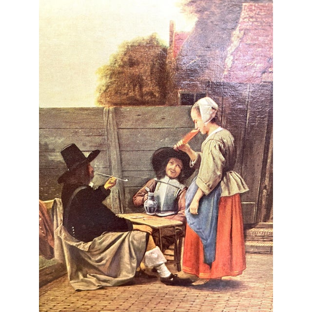 Framed Print Reproduction of a Dutch Courtyard by Pieter De Hooch - Mid-20th Century Custom Frame by Alden L.Howard Jr. For Sale - Image 11 of 11