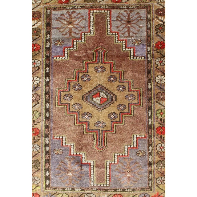Vintage Oushak With Geometric Motifs Filled With Array For Sale - Image 4 of 12