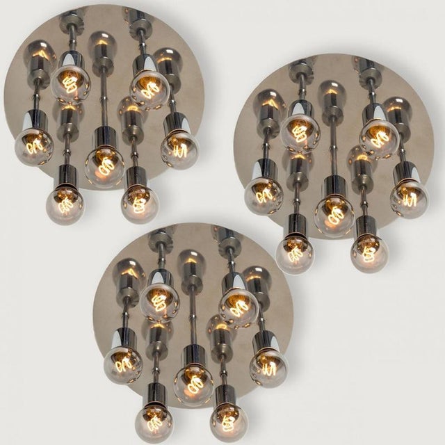 1970s Chrome Flush Mount from Cosack Leuchten, 1970s For Sale - Image 5 of 14