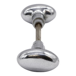 Pair of Mid 20th Century Russell & Erwin Oval Chrome Plated Cast Brass Door Knobs