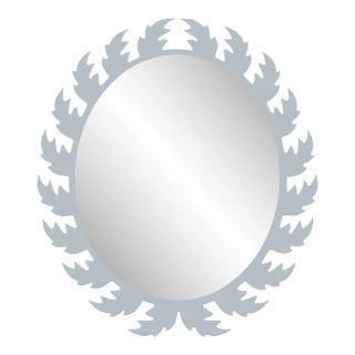 Fleur Home Audubon Oval Mirror in Parma Gray, 42x48 For Sale