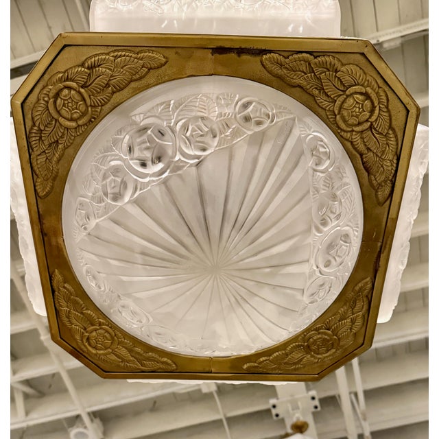 French Art Deco Chandelier Signed by Degué For Sale In New York - Image 6 of 9
