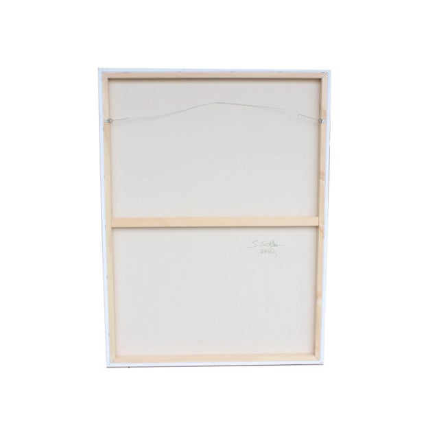 2020s 2022 Signed “Blue Box” Acrylic on Canvas Abstract Painting by Artist Steven Sickles For Sale - Image 5 of 10