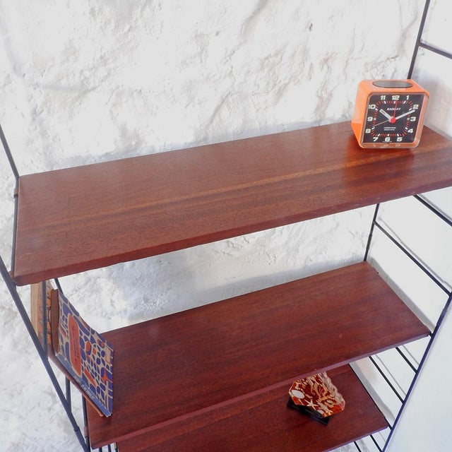 Black Mid-Century Modern Modular Wall Shelf, France, 1960s, Set of 7 For Sale - Image 8 of 11