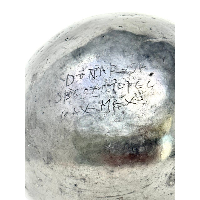 Doña Rosa Barro Negro Vase From Oaxaca, Mexico, Signed - 5.8" H X 6.5" Diam. For Sale - Image 9 of 9