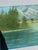 1990s Riverside and Mountains Landscape Painting With Colorful Bushes on Canvas For Sale - Image 4 of 8