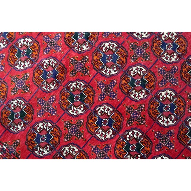 1960s Handmade Vintage Turkmen Tekke Rug 4.1' X 6.1' For Sale - Image 10 of 13