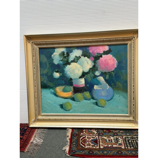 Paint Elio Camacho Floral Bouquet Still Life Oil Painting, Signed For Sale - Image 7 of 12