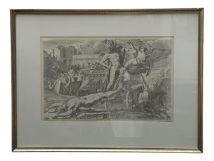 Arnold Van Westerhout after Pietro Testa, Achilles Drags Hector's Body Around the Walls of Troy, 1648, Etching