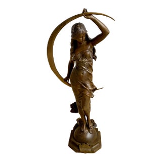 Auguste Moreau Aurora Bronze Figure, French Late 19th C. For Sale