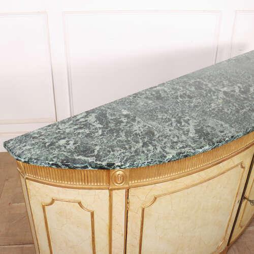 English Marble Top Demi-Lune Side Cabinet For Sale - Image 12 of 14